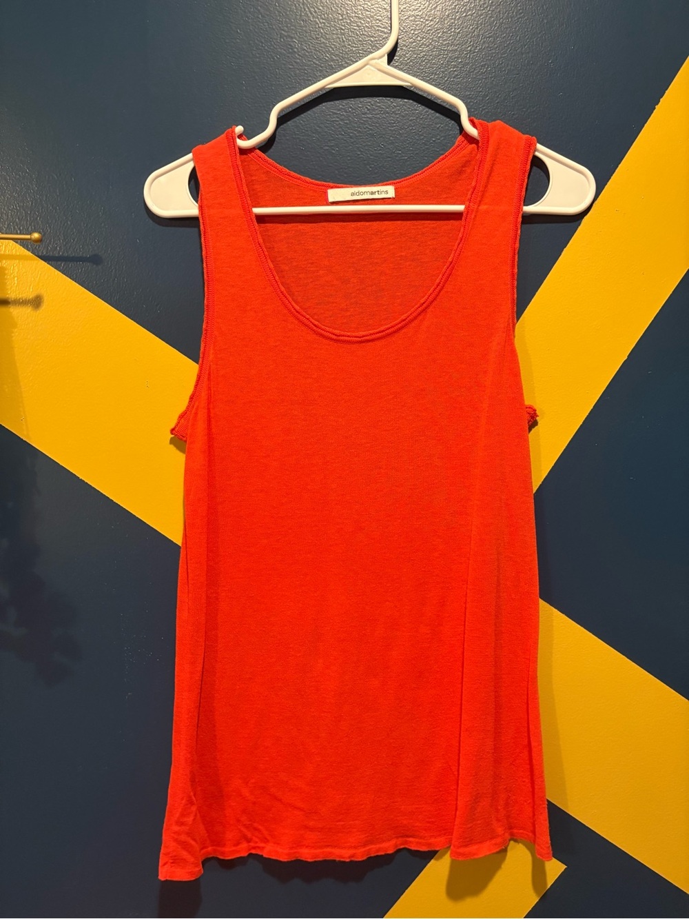 Aldo Martins Orange Scoop Neck Tank EUC